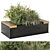 Handmade Black Pot Outdoor Bush 3D model small image 2