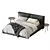 Stylish Glamis Bed with Cushions 3D model small image 2