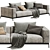 Modern Flexform 2-Seater Sofa Set 3D model small image 1