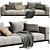 Modern Flexform 2-Seater Sofa Set 3D model small image 3