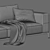 Modern Flexform 2-Seater Sofa Set 3D model small image 5