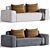 Luxurious Viena Velvet Sofa 3D model small image 1