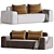 Luxurious Viena Velvet Sofa 3D model small image 2