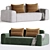 Luxurious Viena Velvet Sofa 3D model small image 5