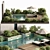 Outdoor Living Set with Pool 3D model small image 1