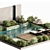 Outdoor Living Set with Pool 3D model small image 6