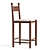 Elegant Finials Upholstered Bar Stool 3D model small image 2