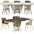 Modern Boconcept Hamilton Fiorentina Dining Set 3D model small image 1