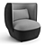 Stylish Trussardi Nebula High Armchair 3D model small image 5