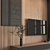 Modern Black Wood TV Wall 3D model small image 3