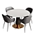 Modern Island Dining Table Set 3D model small image 1