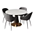Modern Island Dining Table Set 3D model small image 2