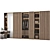 Modern G-Shaped Wardrobe Set 3D model small image 8