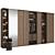 Modern G-Shaped Wardrobe Set 3D model small image 1