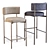 MIDJ Amelie Leather Bar Stool 3D model small image 1