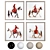 Watercolor Woman Riding Horse Frames 3D model small image 1