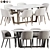 Elegant Marble Dining Set. 3D model small image 1