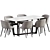 Elegant Marble Dining Set. 3D model small image 2