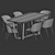 Elegant Marble Dining Set. 3D model small image 6