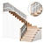 Modern Staircase 26 Kit 3D model small image 1