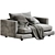 Sleek Flexform Long Island Armchair 3D model small image 2