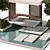 Sleek Outdoor Furniture Set 3D model small image 2