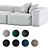 Modular Corner Sofa with Pillows 3D model small image 4