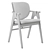 Modern Dining Armchair City Grey 3D model small image 7