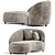Contemporary Curved Sofa Design Accessory 3D model small image 2