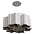 Nubi Chandelier Matte Glass Golden 3D model small image 7