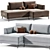 Edwin Corner Sofa, Velvet Smoke 3D model small image 3