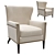 Elegant Samuel Wing Chair 3D model small image 1