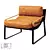 Modern Leather Metal Armchair 31680 3D model small image 1