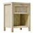 Oak Nightstand with 1 Drawer 3D model small image 1