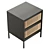 Solid Wood Nightstand with Two Drawers 3D model small image 5