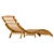 Timber Foldable Sun Lounge Outdoor Beach Bed 3D model small image 5