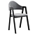 Modern Curved Back Dining Chair 3D model small image 2