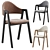 Modern Curved Back Dining Chair 3D model small image 3