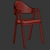 Modern Curved Back Dining Chair 3D model small image 7