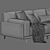 Arflex Frame Seating Collection - Short 3D model small image 5