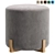 Elegant Manley Pouf for Home 3D model small image 1