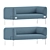 Haworth Cabana Customizable Modern Sofas 3D model small image 4