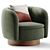 Muir Camel Velvet Swivel Chair 3D model small image 3