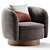 Muir Camel Velvet Swivel Chair 3D model small image 4