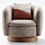 Muir Camel Velvet Swivel Chair 3D model small image 5