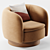 Muir Camel Velvet Swivel Chair 3D model small image 6