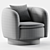 Muir Camel Velvet Swivel Chair 3D model small image 7