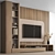 Modern Wooden TV Wall Stand 3D model small image 2