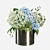 Hydrangea Vase Bouquet with Textures 3D model small image 2