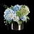 Hydrangea Vase Bouquet with Textures 3D model small image 3